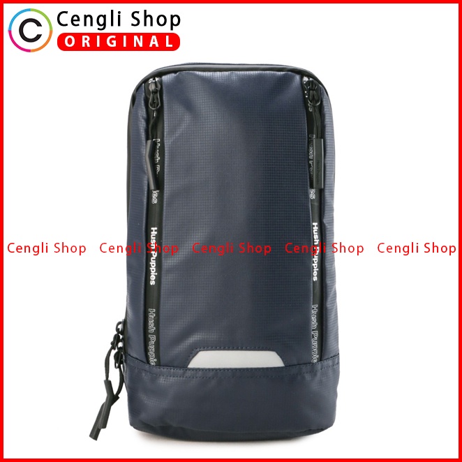 TAS SELEMPANG DADA/BADAN PRIA HUSH PUPPIES SLING CHEST/BODY/BAG ORIGINAL BIRU NAVY BLUE HM146