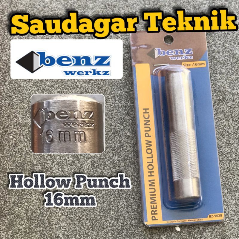 Hollow Punch Pukul 16 mm Pembuat Lubang 16mm Plong Pembolong plat 16 mm Benz Werkz