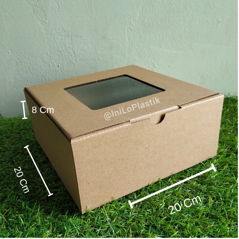 @10pcs Kotak Kue Window / Dus Roti / Cake Box / Box CB Kaca 20x20x8