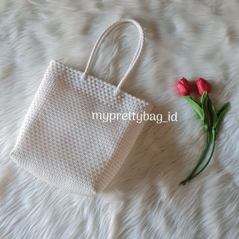 READY Tote Bag 2 Line Tas Jali Tas Jaly Tas Anyam Plastik Premium