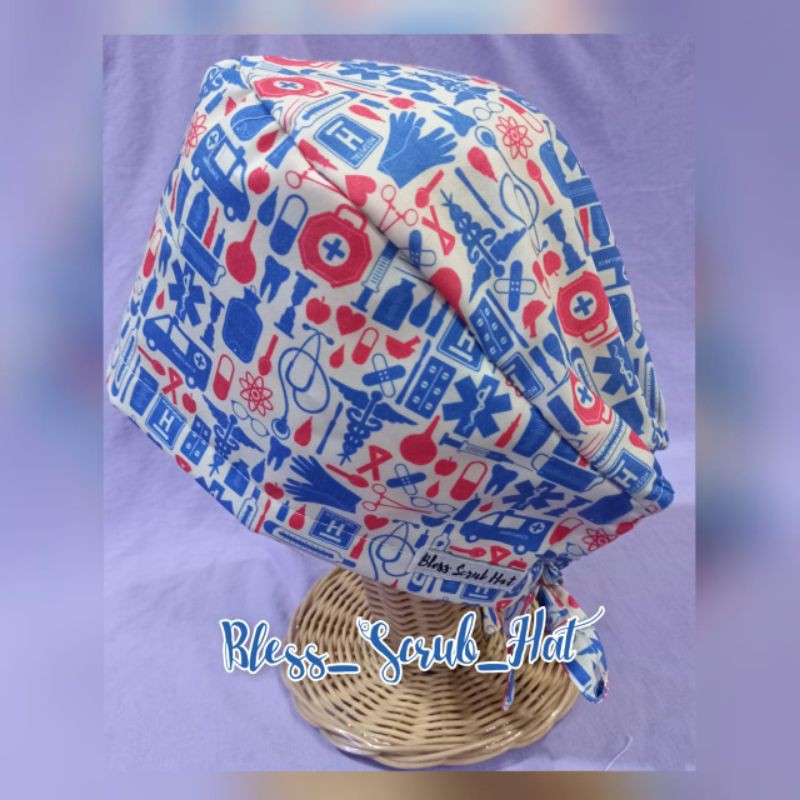 Topi Bedah / Nurse Cap/ Sugical cap/ Topi Motif/ dokter/ kedokteran/ rumah sakit