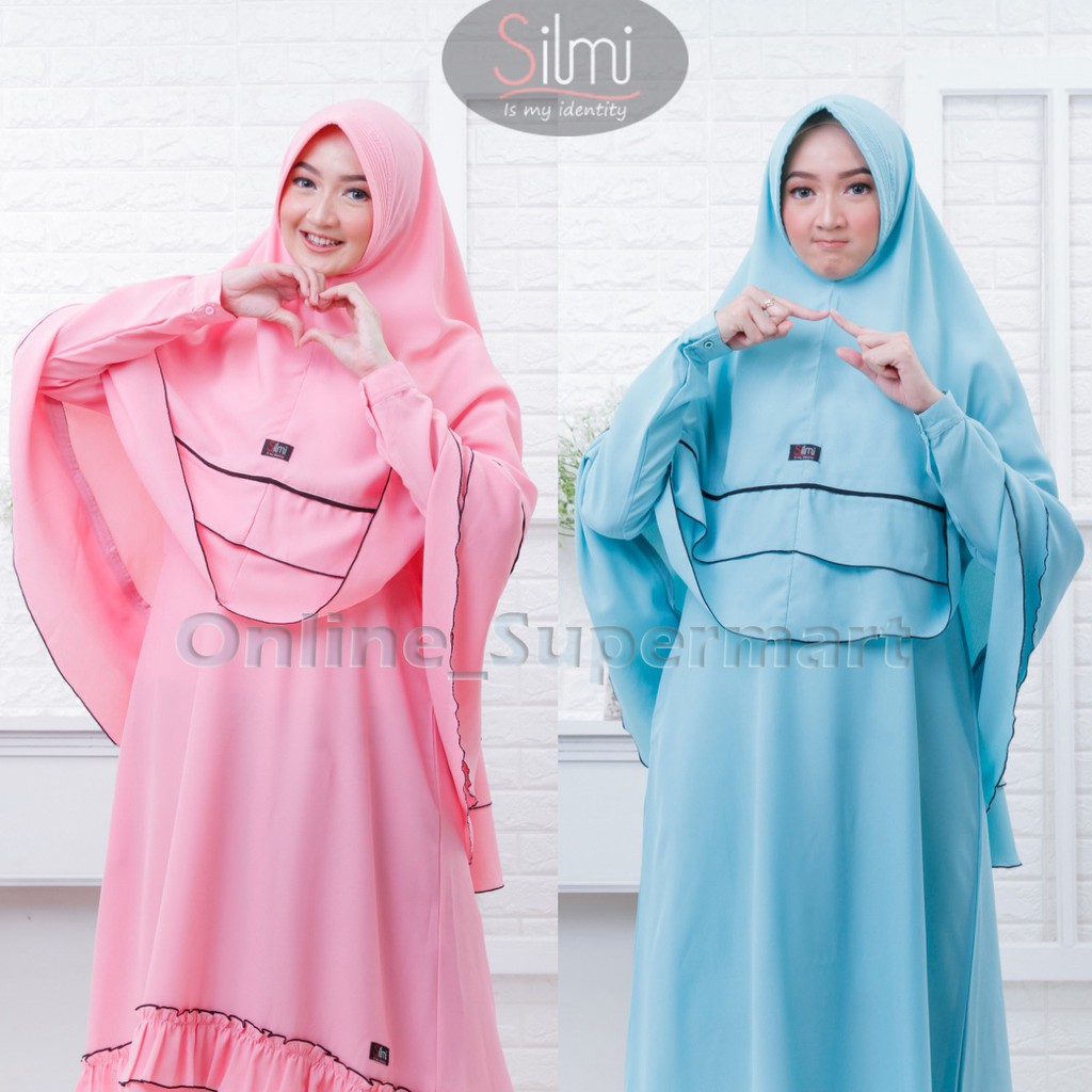 Farhana Dress Gamis Syari + Khimar bahan Tebel Halus Jatuh