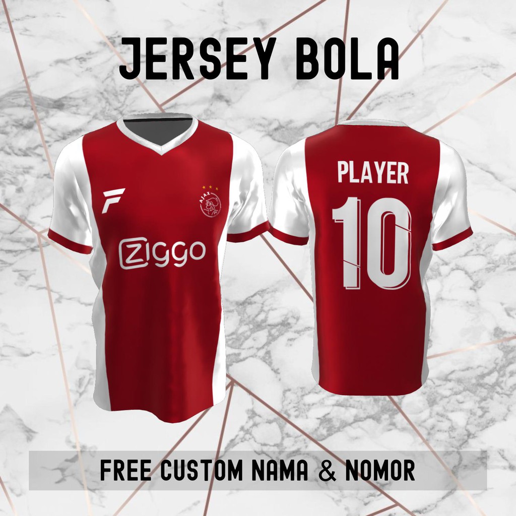 Jersey Ajax Amsterdam Klub Bola Baju Kaos Custom Nama dan Nomor Punggung - 19
