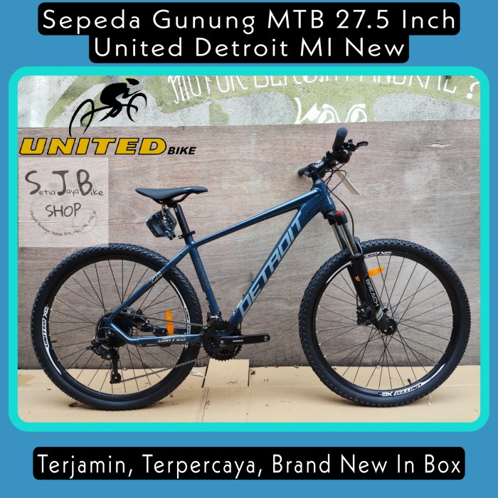 KHUSUS GOJEK/GRAB Sepeda Gunung MTB 27.5 Inch UNITED DETROIT MI New - Blue Silver