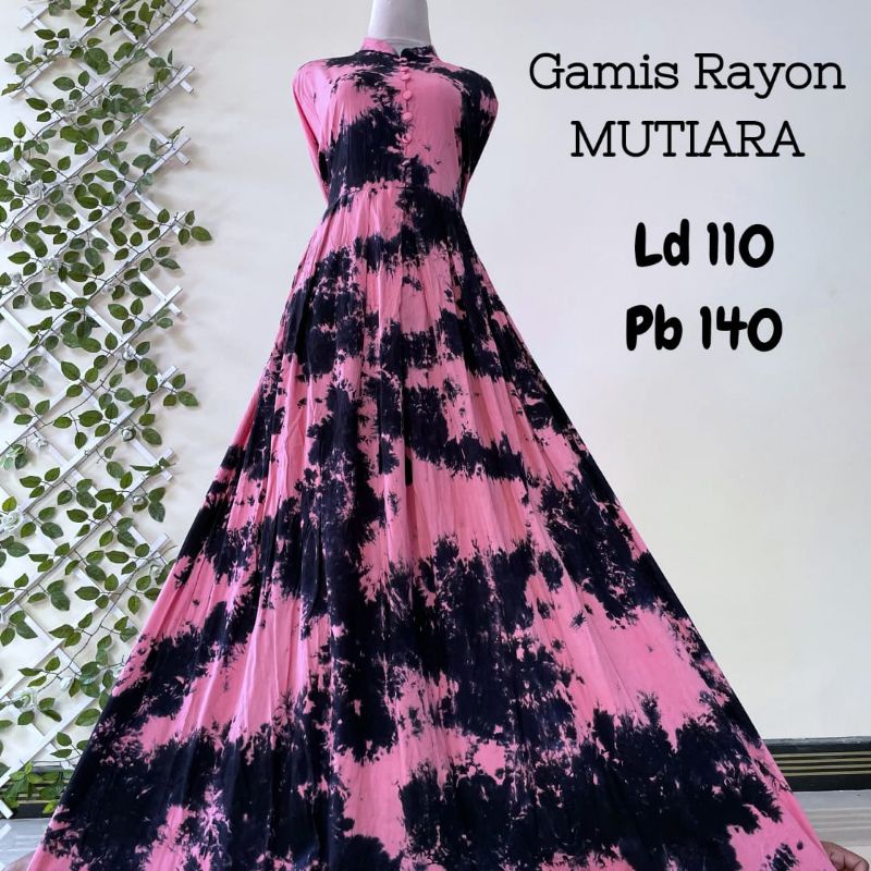 gamis twill rayon candimekar warna pink