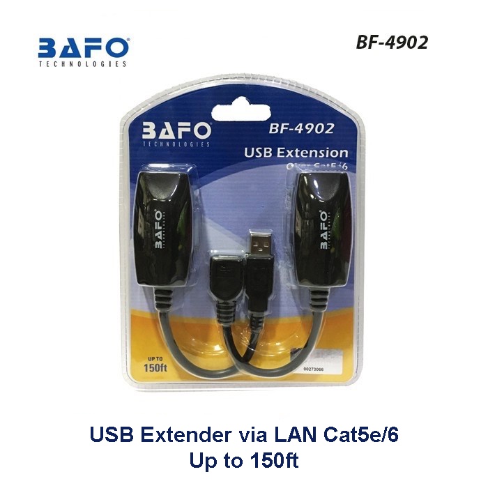 USB Extender/Extension via LAN Up to 150ft 50m BAFO BF-4902