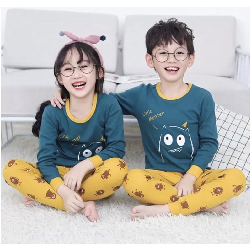 PAJAMAS BALITA ANAK 3-10THN KAOS IMPORT SET CELANA PANJANG UNISEX