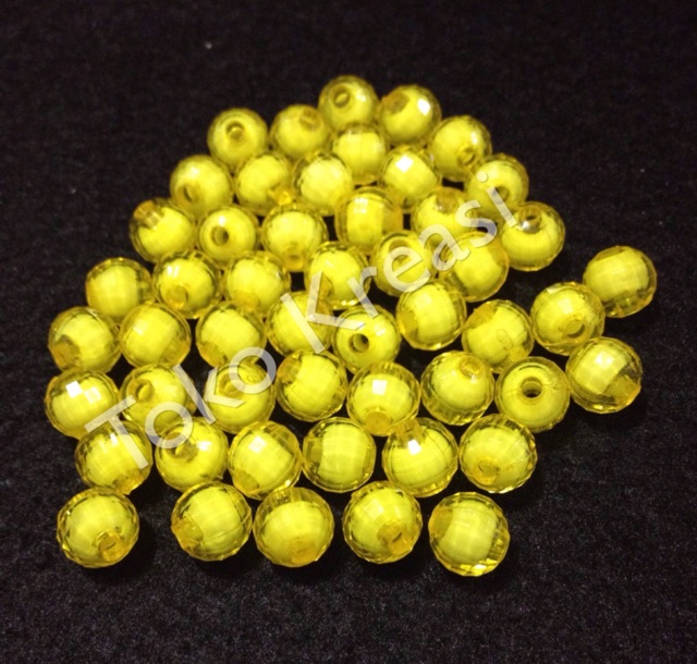 Mote / Manik lampion isi 8mm warna kuning