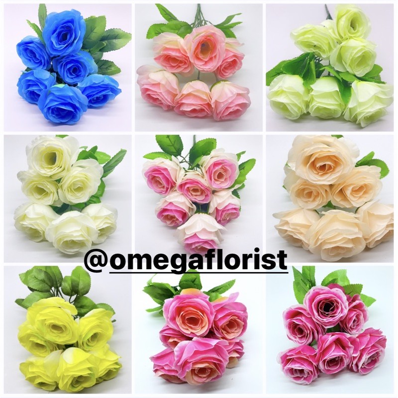 Rose Tropis X6 Bunga Artifical Bunga Artificial/Bunga Plastik/Bunga Dekorasi/Dekorasi Pernikahan/Pernikahan