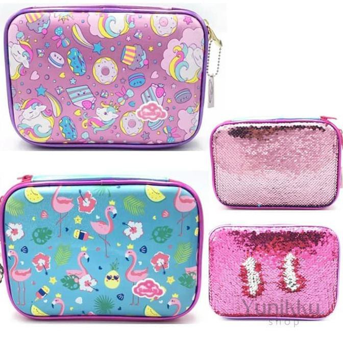 

Pencil Case Tempat Pensil Hardtop Sanwa Smiggle Reverse Sequin - Ungu DR415