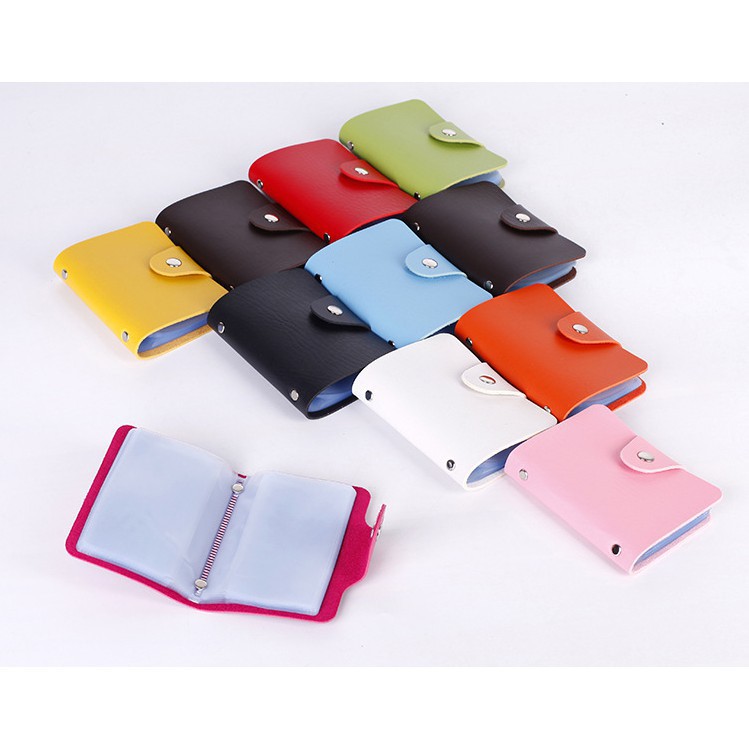 Dompet Kartu Kulit 24 Slot Card Holder / Dompet Serbaguna Penyimpanan Kartu Nama