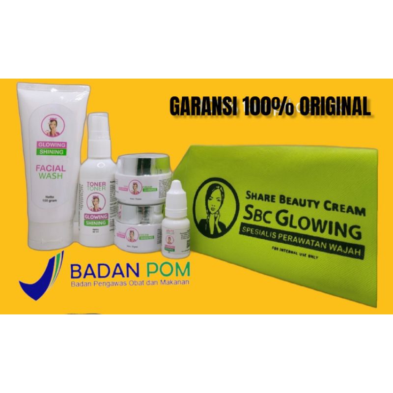 SBC glowing paket whitening untk flek membandel/berminyak