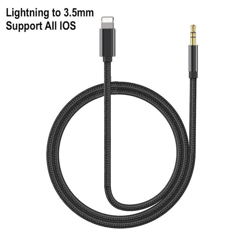 Aux Cable Lightning to 3.5mm Nylon Braid Support All iphone IOS