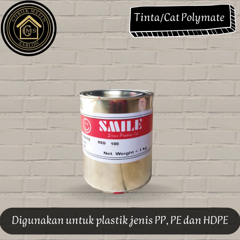 

[MERAH] Tinta/Cat Polymate untuk Plastik Kemasan 1kg