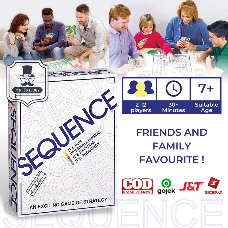 Sequence Board Game by Jax Mainan Kartu Strategi Seru Family and Friends Card Games