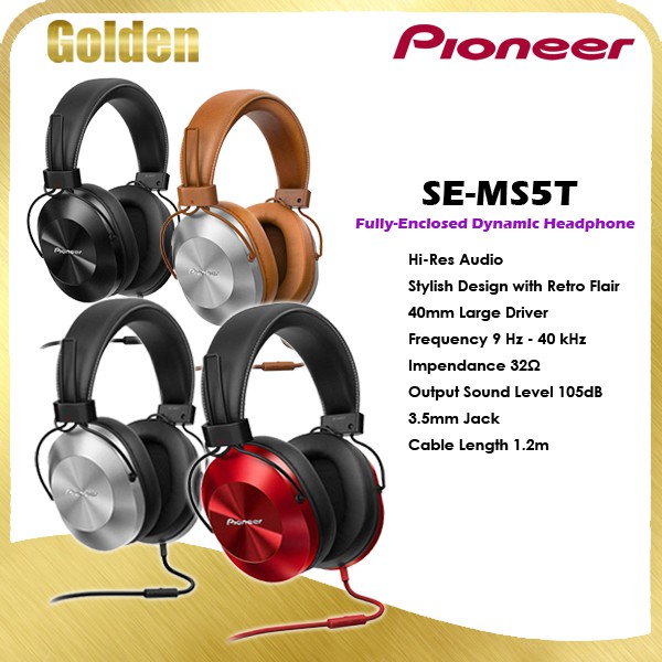 Pioneer SE-MS5T / SE MS5T Hi-Res Over Ear Headphone Resmi