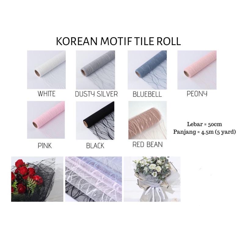 

( Yard-50x80 ) FLOWER WRAPPING BOUQUET KOREAN MESH LINE - KERTAS BUNGA KOREAN FANCY POLINET GLITTER