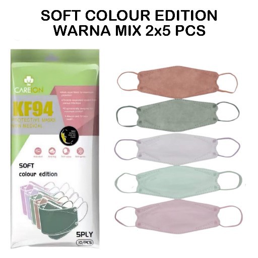 Masker KF94 Warna Warni Careion SUDAH MIX Campur isi 10PCS Seri Soft Strong Pastel KN95 Original Korea Medis non Mouson Shumu