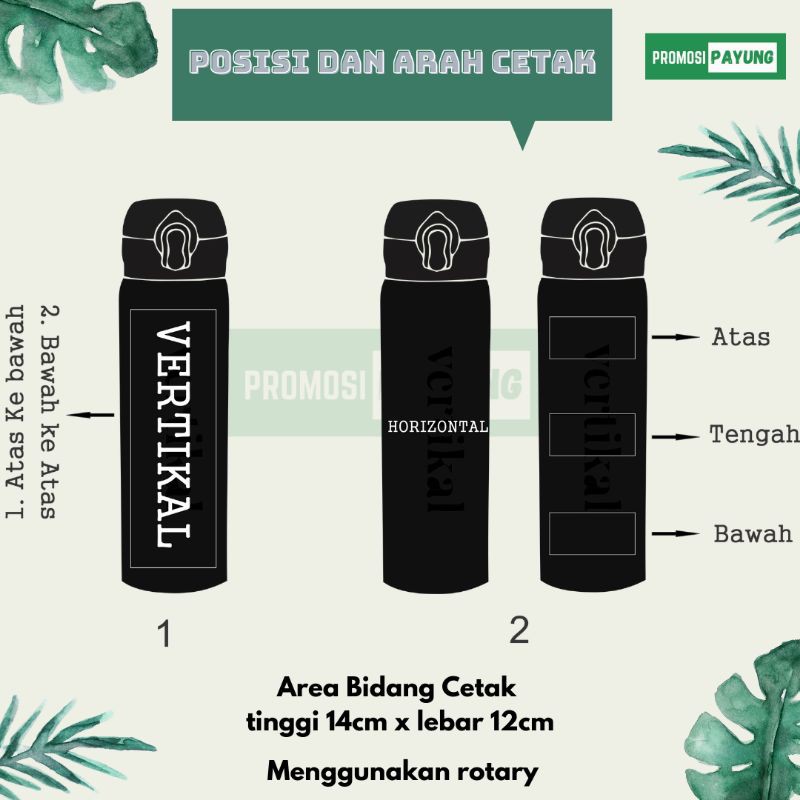 [ TUMBLER CUSTOM GROSIR SABLON ] Termos Niagara 500 ml Tumbler Botol Vacuum Stainless dengan cetak 1 warna