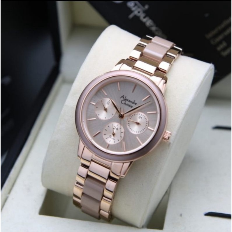 JAM TANGAN WANITA ALEXANDRE CHRISTIE AC 2938 ROSEGOLD GREY GARANSI RESMI