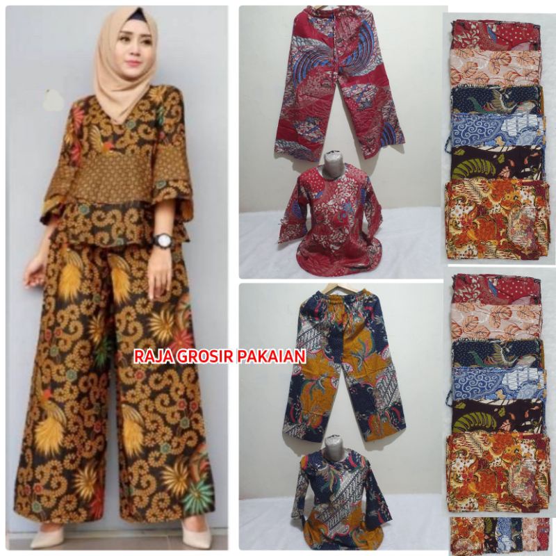 Setelan Batik Panjang Dewasa Bahan  Katun Stretch Premium/Bisa Pilih Motif