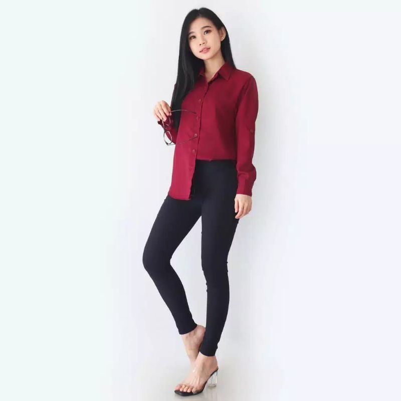 PROMO KEMEJA/ATASAN/BLOUSE RAYON TWILL POLOS JUMBO