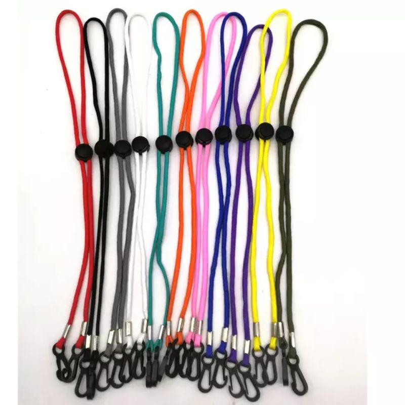 12 PCS STRAP MASKER POLOS WARNA/GANTUNGAN/KONEKTOR MASKER/TALI KALUNG MASKER (RANDOM)