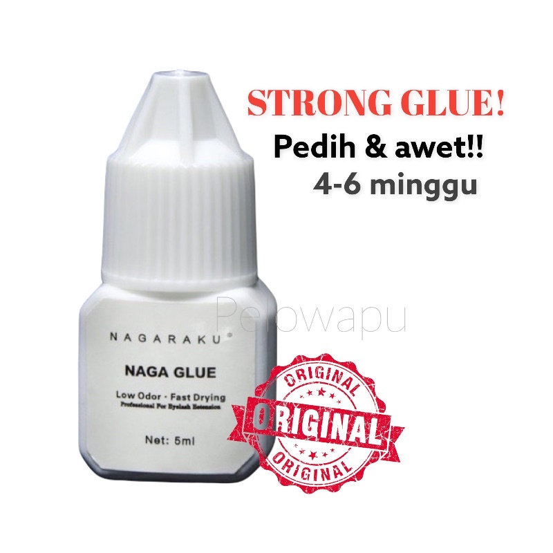 Nagaraku Lem Perekat Bulu Mata Palsu Extension 5ml 1-2s 6-8 Minggu Cepat Kering Warna Hitam  NAGARAKU STRONG GLUE / LEM BULU MATA STRONG PEDIH KUAT