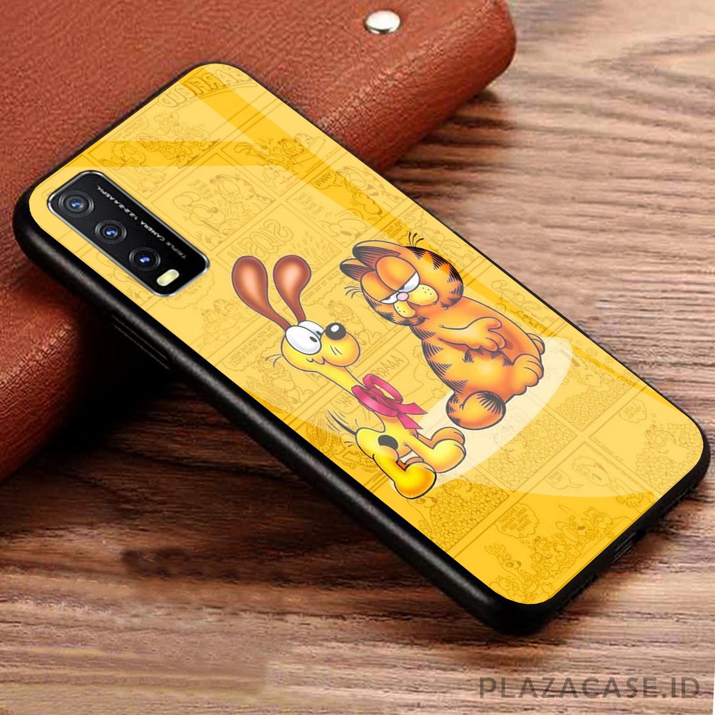 Garfield Softcase Glass [K68] for VIVO Y20 A53 RENO 4F REDMI 9C C17 RENO 4 REALME 7i Y30 Y50 A31 A73