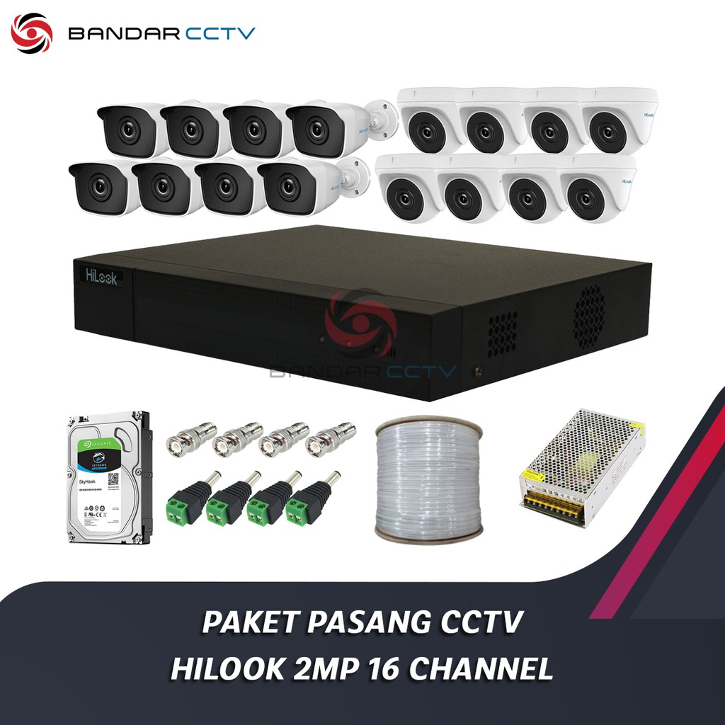 PAKET PASANG CCTV HILOOK 2MP 16 CHANNEL