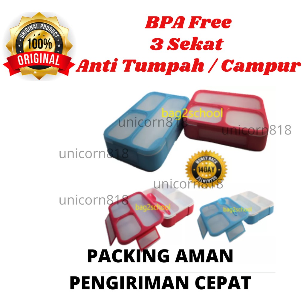 Lunch Box  Kotak Makan Kotak Bekal 3 Sekat Anti Campur Anti Tumpah Yooyee 579