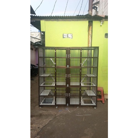 kandang kucing 6 kamar alumunium