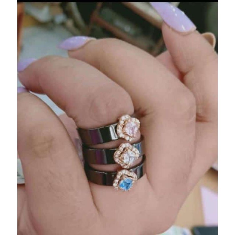 Cincin emas variasi Ceramik hitam kadar SQ5/ 500
