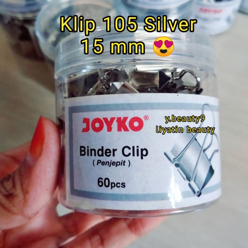 

Klip 15 mm 1 Pack Isi 60 Pcs Klip 105 Clip 105 Binder Silver