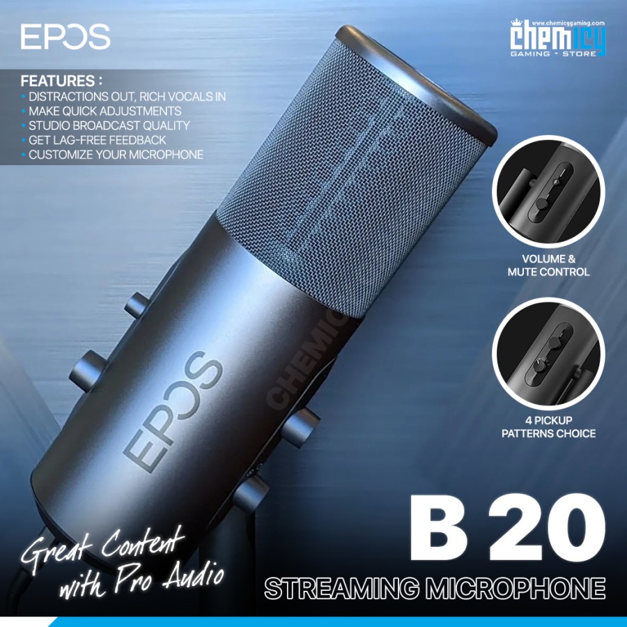 EPOS B20 USB Condenser Gaming / Streamer Microphone