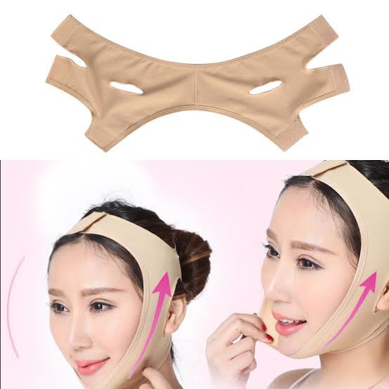 3D V SHAPE OVAL FACE LIFT SLIM BELT SABUK PENIRUS PIPI WAJAH PENGHILANG DOUBLE CHIN NEW - BEIGE