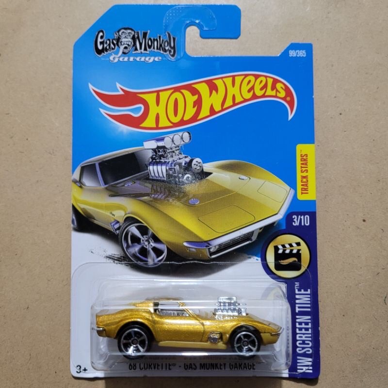 HOT WHEELS '68 CORVETTE - GAS MONKEY GARAGE / HW SCREEN TIME (GOLD) TRACK STARS