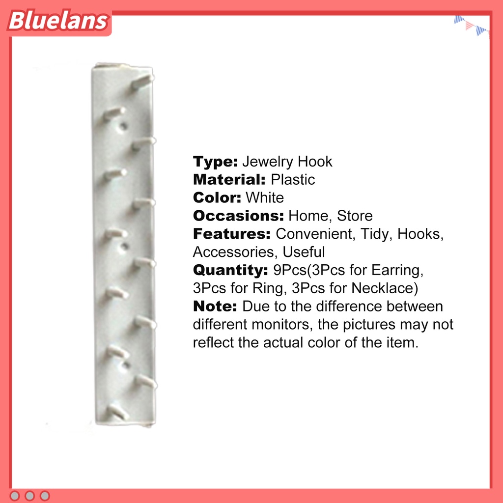 9in1 Set Kait Perekat Dinding Penyimpanan Perhiasan Bahan Plastik Untuk Rumah