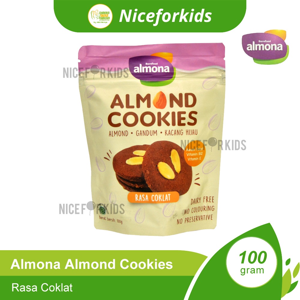 Almona Almond Cookies 100gr Cemilan Sehat Dairy Free / Almona Almond Brownies 50gr / Cookies Brownies