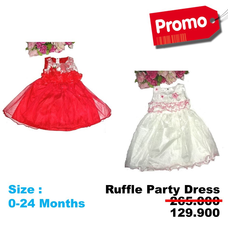 Ruffle Party Dress - Dress Party Bayi dan Anak Baju Pesta Bayi Newborn dan Anak