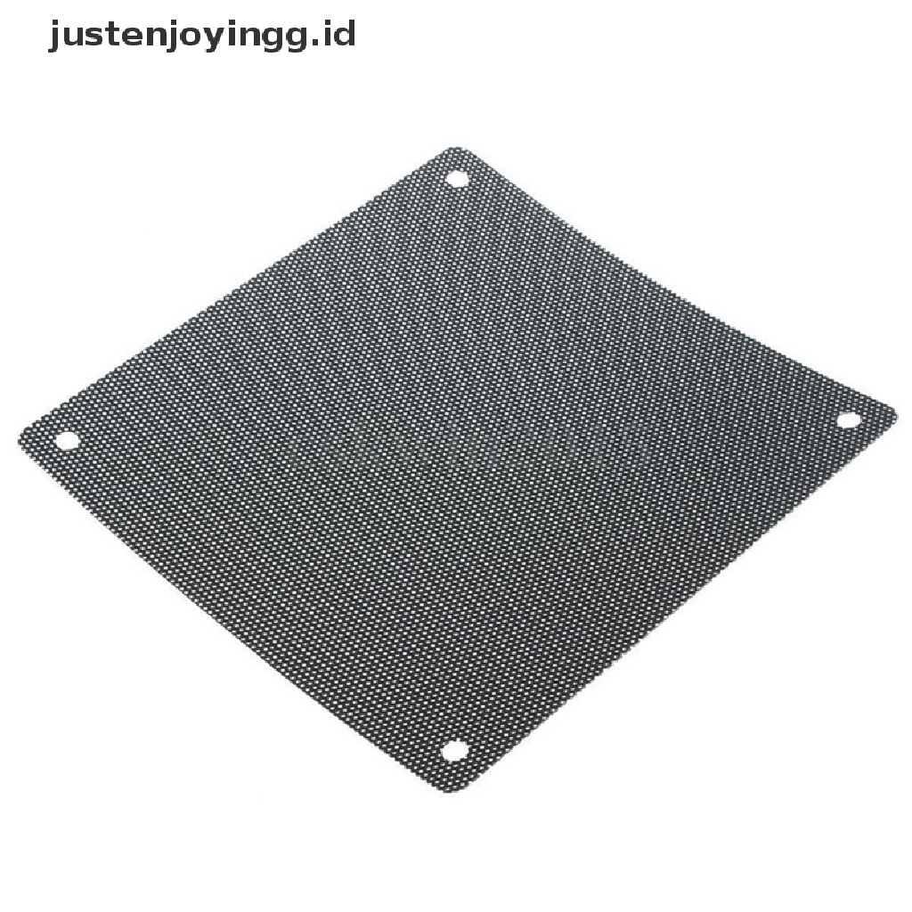 // justenjoyingg.id // 5PCS 120mm Cuttable Black PVC PC Fan Dust Filter Dustproof Case Computer Mesh ~