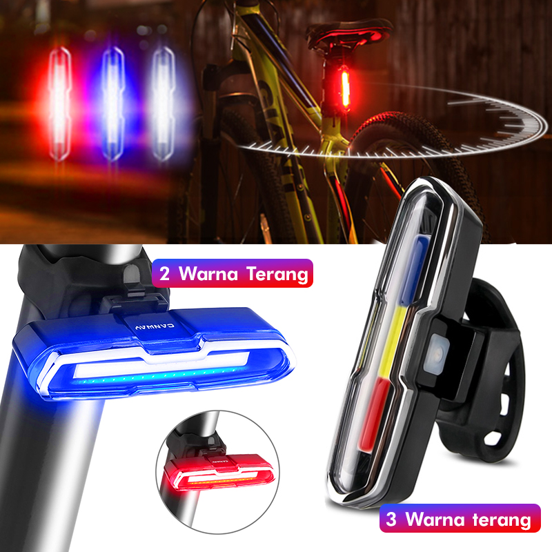 3 Warna Terang Red Blue White Lampu Belakang Sepeda LED 8