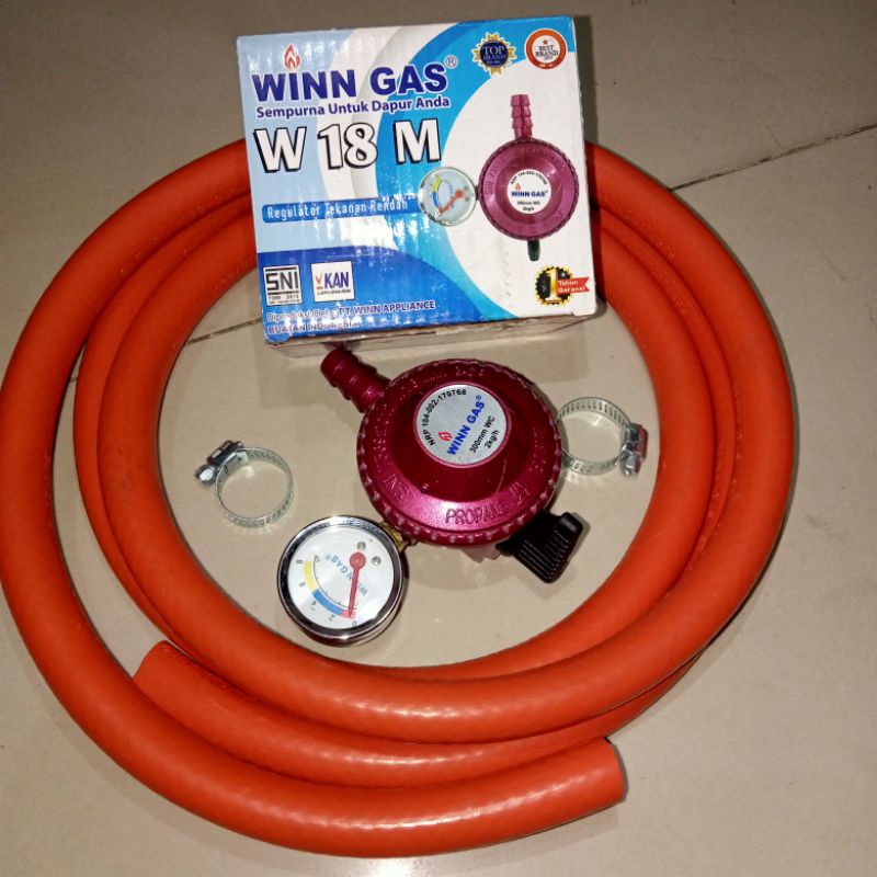 1set Selang dan regulator winn Gas W18M