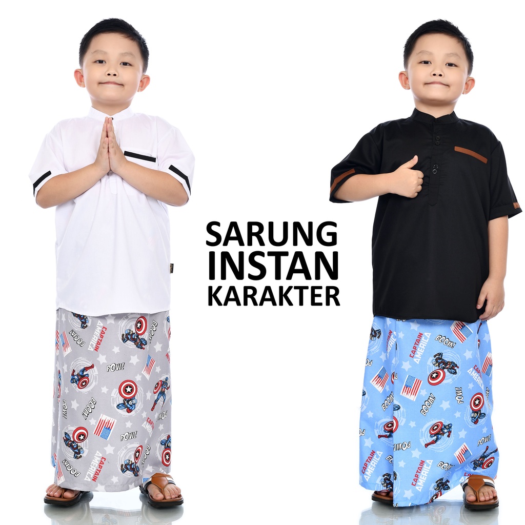 EL-NAFFA 2. Sarung Anak Instan, Sarung Sunat, Sarung Anak Laki-Laki Motif Karakter Kartun Usia 2-8thn