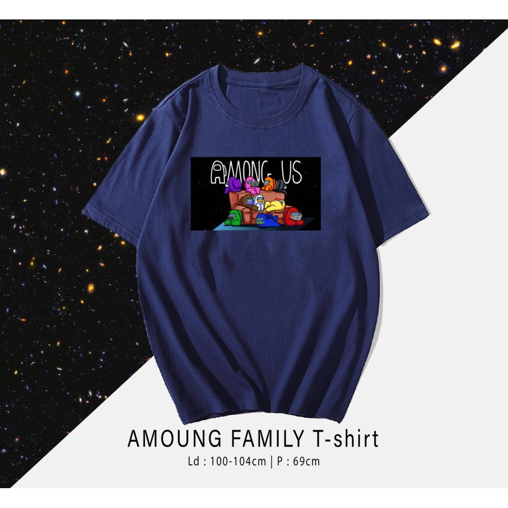 AMONG US FAM LUCU   / TERMURAH BAJU KAOS KATUN WANITA/ PRIA UNISEX LENGAN PENDEK / TUMBLR TEE