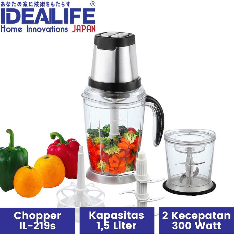 Food Chopper Idealife IL-219S | Processor Magic Blender Penggiling Pemulat Daging GARANSI 1 tahun!