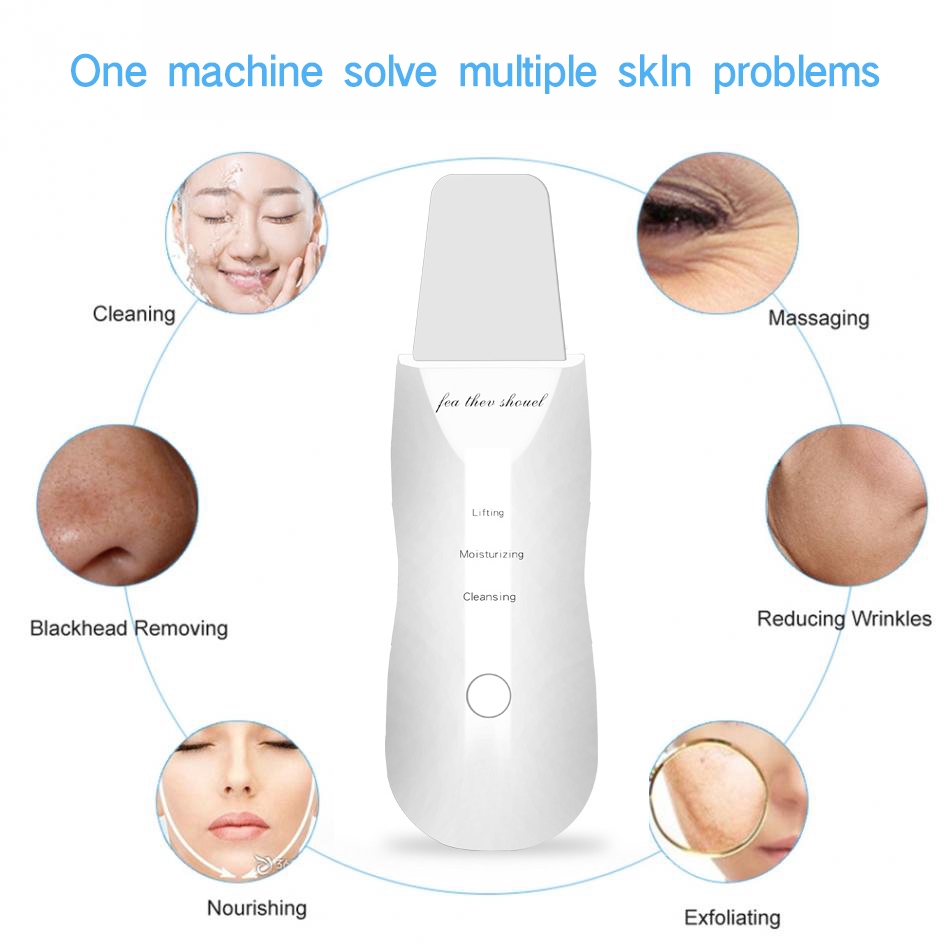 Fashion Ultrasonic Peeling Blackhead Removal Pore Cleaner Face Skin Scrubber Facial Cleaner