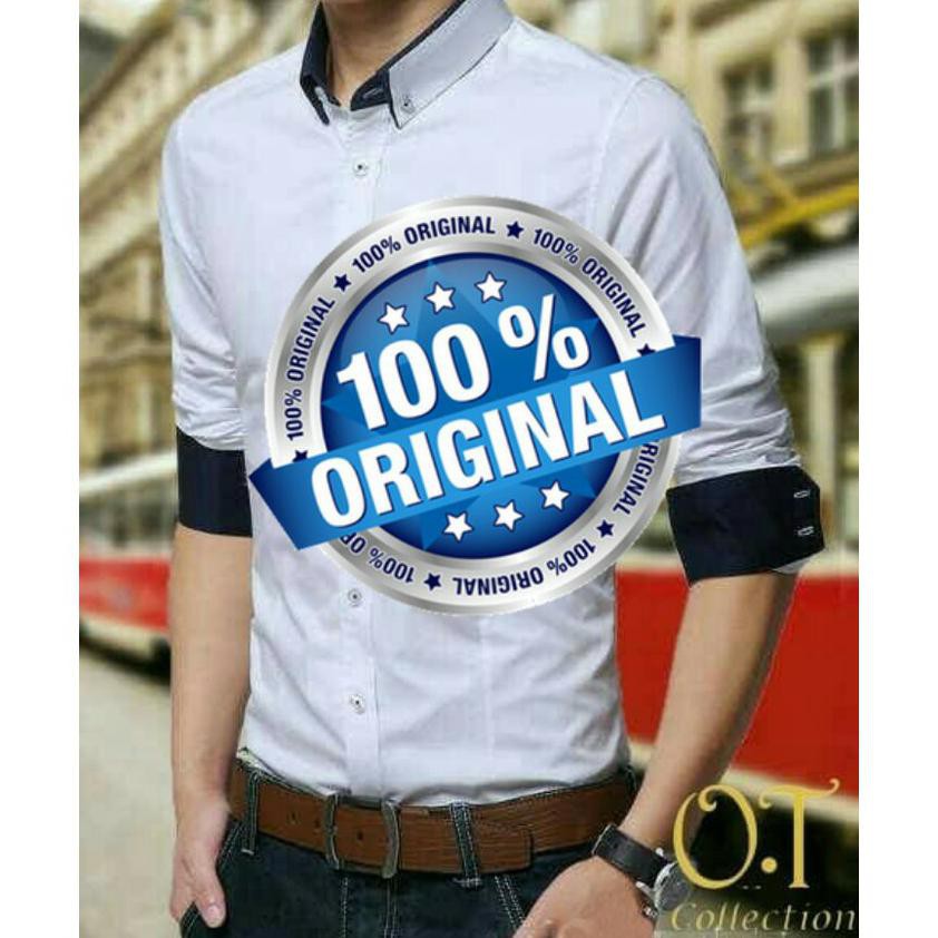 BJ VERNAN /4 warna /BABYTERY LD102 PJ63 ATASAN LIST KECIL DI DADA PAKAI SA 608AC pakaian pria kemeja