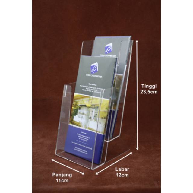 

Acrylic tempat display brosur A6 2susun vertikal