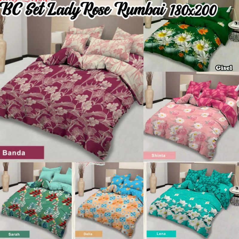 BEDCOVER SET LADYROSE UKURAN 180×200 ( RUMBAI )
